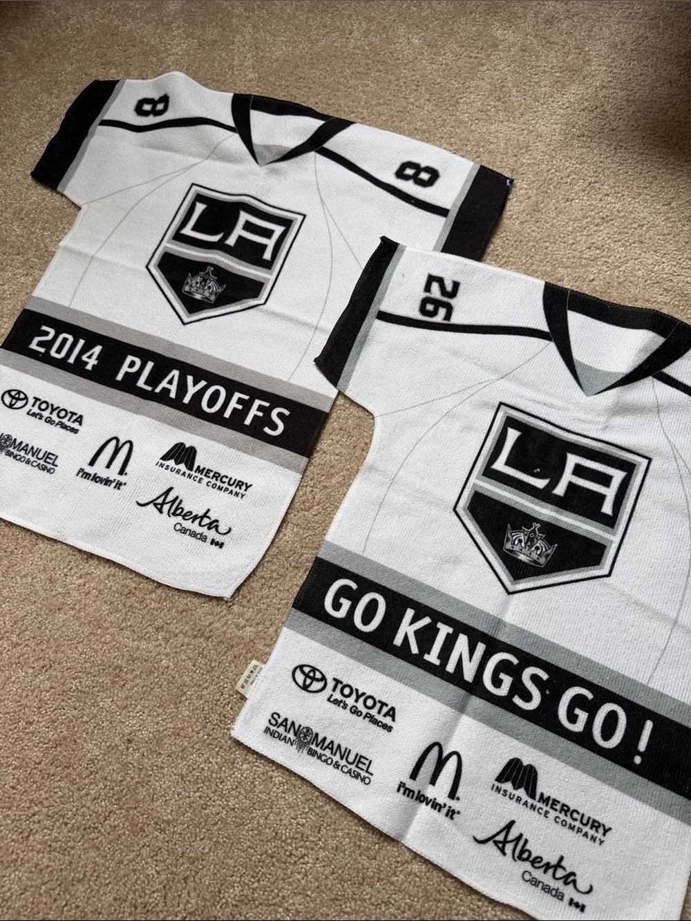 Los Angeles Kings 2014 Playoffs Fan Jersey Towel - White & Black